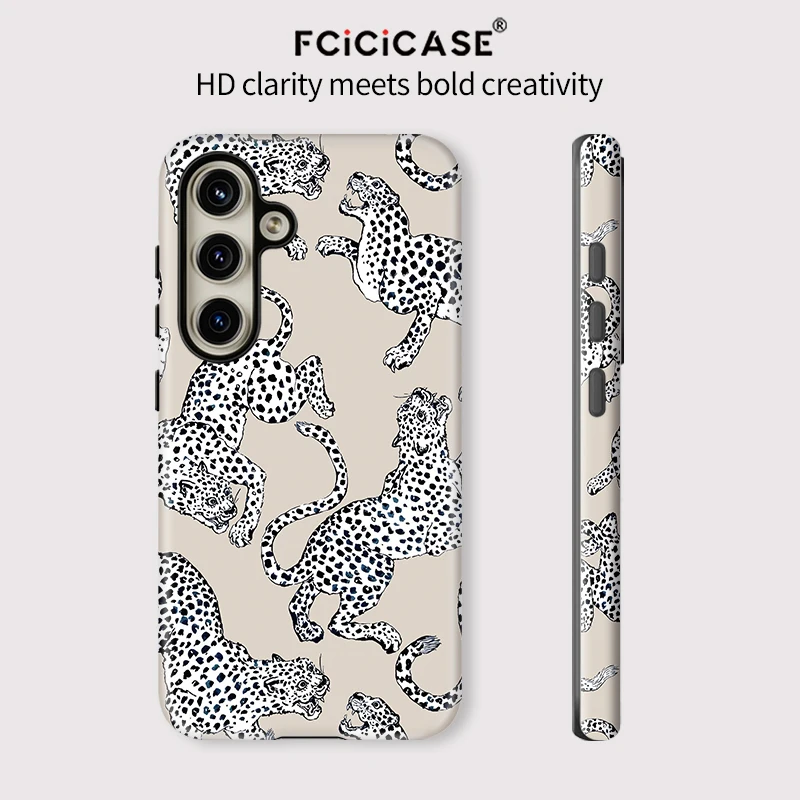 Cute Leopard Print Phone Case - Anti-Drop Shockproof Acrylic Dual Layer