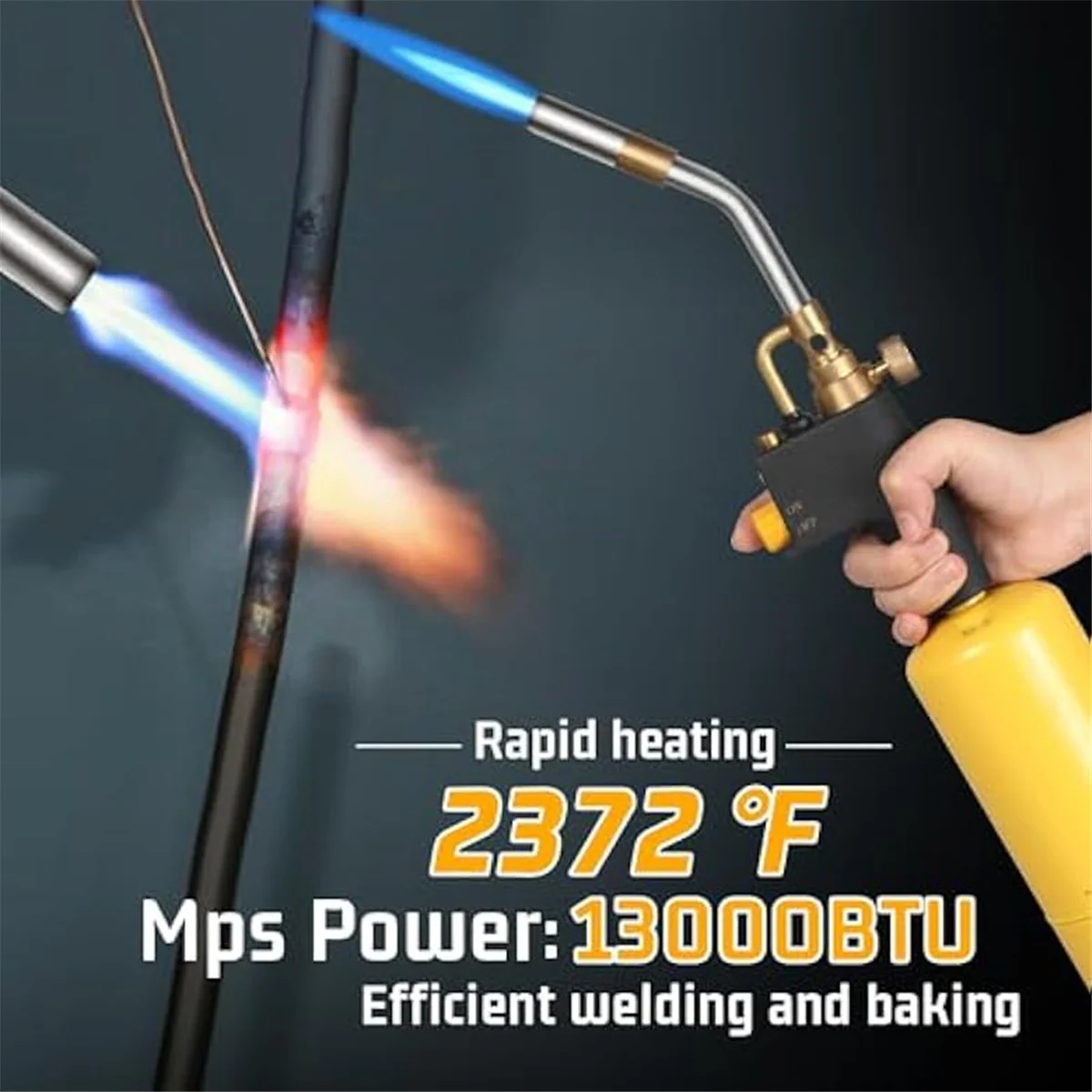 ABFKW High Intensity Soldering Torch Head,Portable Trigger Start MAPP Torch Head,Welding for MAP Pro MAPP Propane Tank