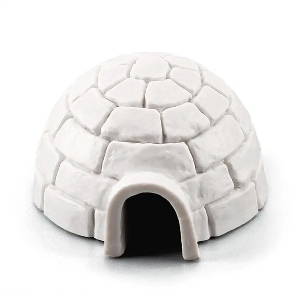 

3Pcs Durable Igloo Model Fadeless Mini Igloo Fine Workmanship Mini Polar Animal Shelter Ornament Decorative