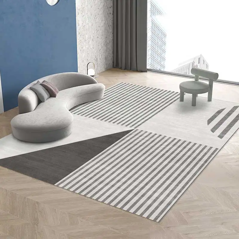 

Carpet living room, light luxury, simple geometric lines, loop velvet, anti slip, and dirt resistant bedroom