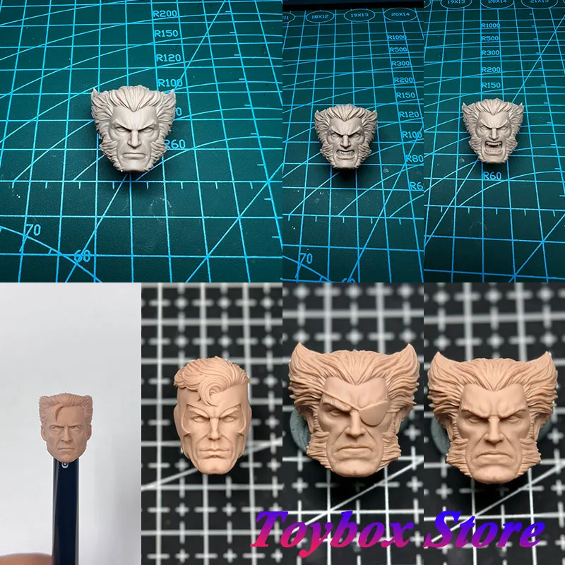 1/12 Marvel X-Men Series Alex Ross Wolverine Tough Guy Ugh Jackman Logan White Model Head Sculpt Per Ml Shf Mezco Mafex Body