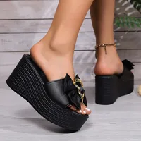 Women Wedges Sandals 2026 New Summer Women Slip on High-heeled Fashion Woman Shoes Comfortable Flower Outdoor Platform Sandals - Image 2