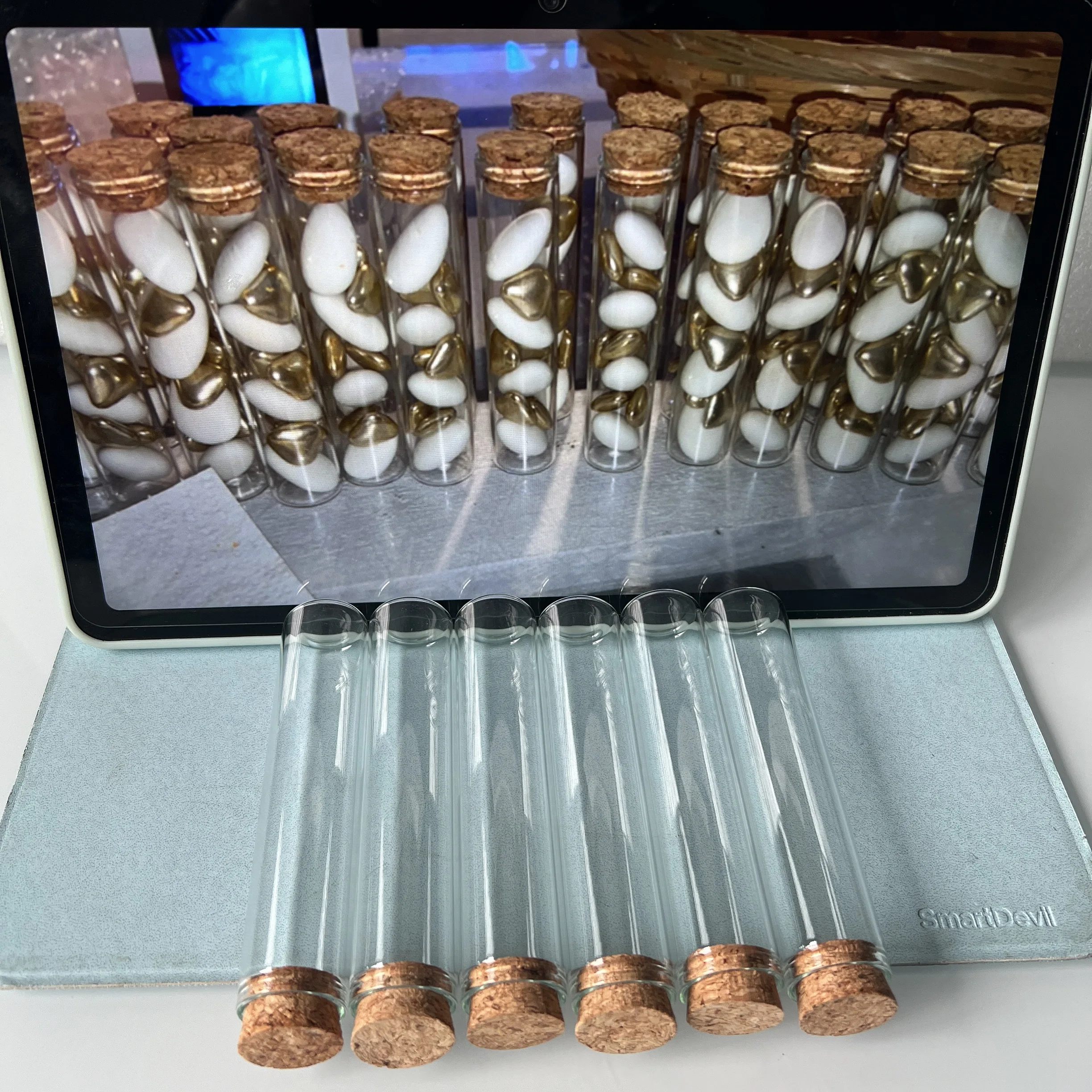 50 Pcs 22x100mm 25ml Glass Bottles Cork Stopper Mini Test Tube Jars Tiny Containers for DIY Crafts Wishing Bottles Wedding Gift