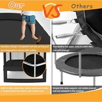 6FT Trampoline for Kids Trampoline with Swing & Basketball Hoop Rectangle Indoor Outdoor Toddler Trampolines W/ Safety Net 2
