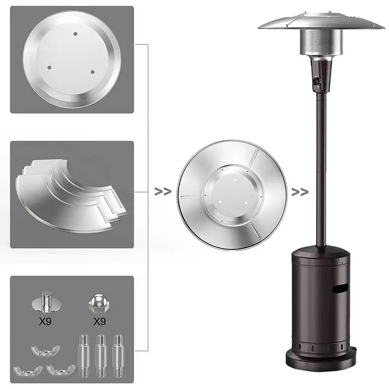 Patio Heater Reflector Shield Sturdy Propane Heat Reflector Shield Top For Outdoor Heaters Safe Propane Heater Focusing