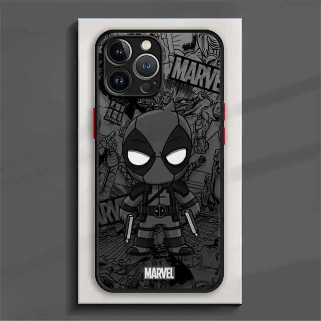 thumbnail image 1 of Cartoon Marvel Groot Spiderman Phone Case for iPhone 15 14 13 11 12 Pro Max X XS XR 7 8 Plus Mini Silicone Frame Matte PC Cover, 1 of 5