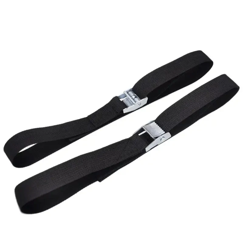2Pcs 40cm 블랙 버클 타이 다운 스트랩, 자동차 오토바이 수하물 고정 바인딩 스트랩용 헤비 듀티 금속 버클 카고 벨트