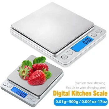 LCD 디지털 주방 저울 미니 포켓 스테인레스 스틸 정밀 쥬얼리 전자 저울 무게 측정 저울, 1kg, 2kg, 3kg