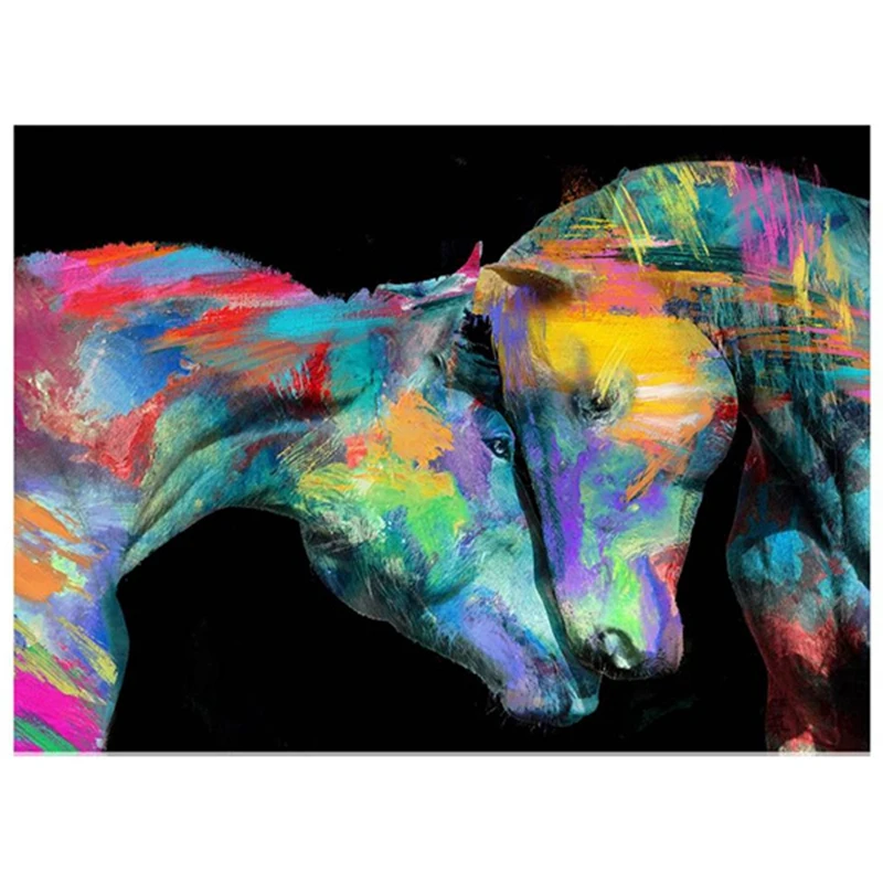 

Красивая алмазная живопись, полный круг, алмазная картина, искусство, украшение для двери дома (лошади)