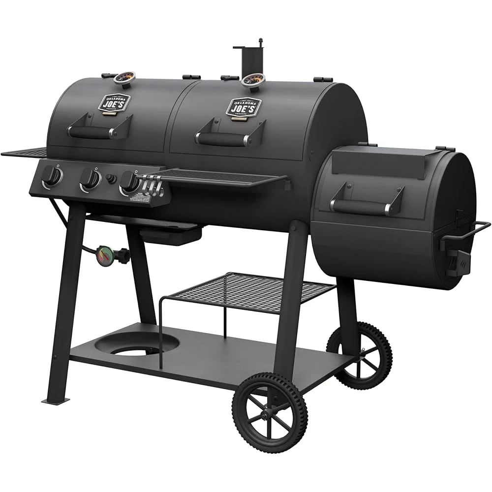 Canyon Deluxe Charcoal Propane Gas Combo Smoker Grill 6