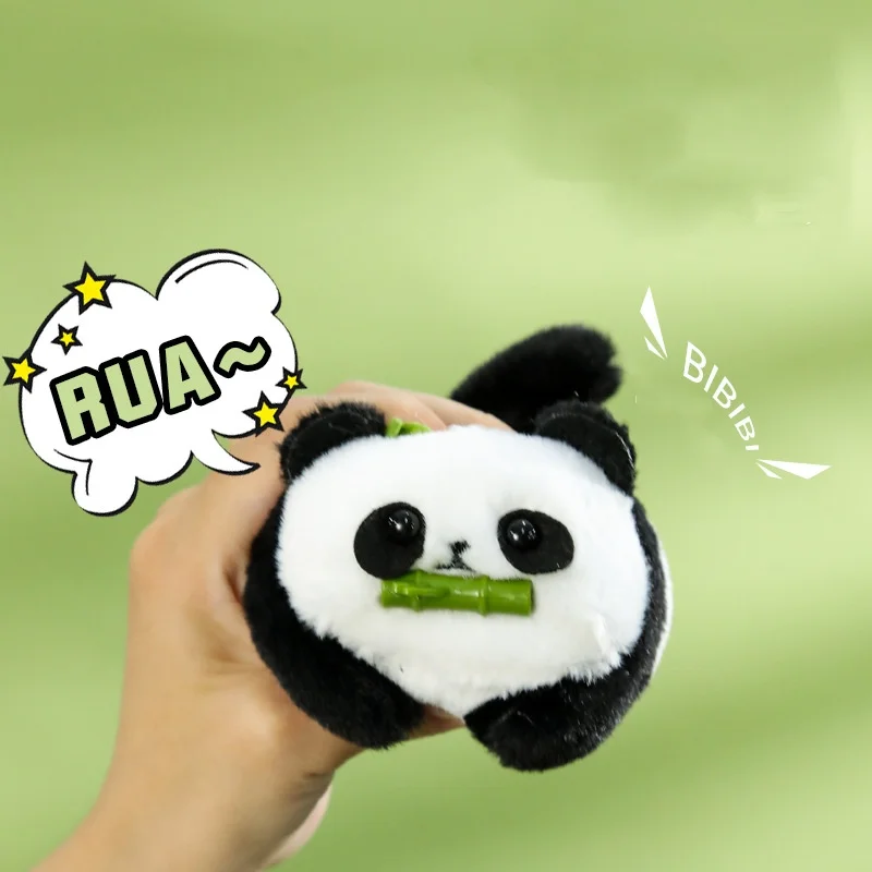 1 PC Small Panda Plush Doll Women Bag Ornaments Cute Imitation Mink Fur Panda Car Keychain Cute Bear Car Key Chain Fashion Gift 5