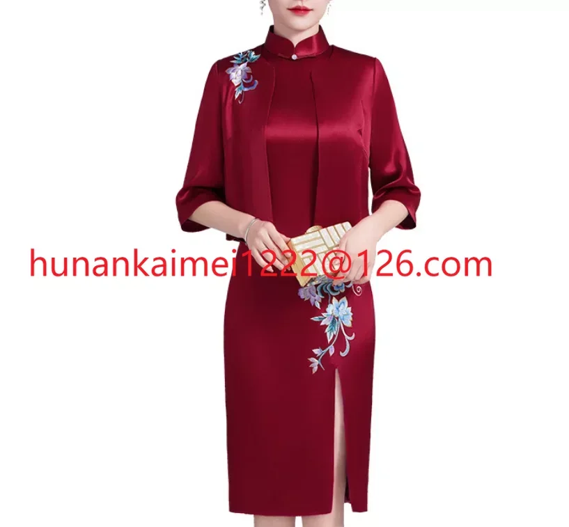 

Two piece mother's wedding dress improved cheongsam