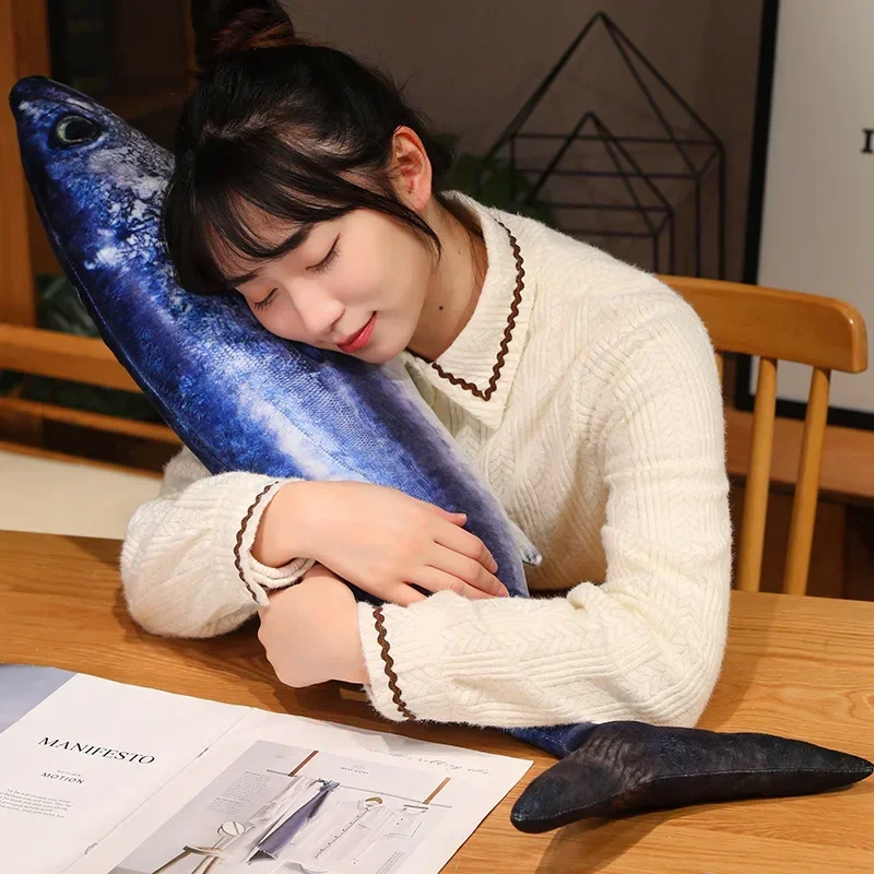 3D Simulation Fisch Plüsch Spielzeug Gefüllte Thunfisch Lachs Herbst Saury Grouper Plüsch Kissen Kreative Sofa Kissen Kissen Geschenk Kinder Spielzeug – Detail 20
