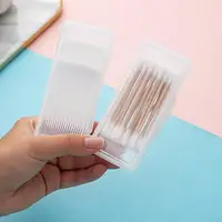Portable Small Storage Box Cotton Swab Holder Case Home Cotton Swab Box Makeup Organizer Dustproof Durable Bathroom Jar 1