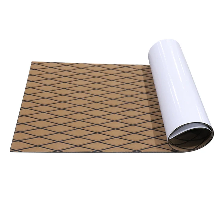 

EVA Foam Faux Teak Boat Decking Sheet Non-Skid Self-Adhesive Sea Deck Marine Yacht RV Boat 70X190cm Brown