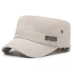 Men's Versatile Flat Military Hat - Casual Fashion Duckbill Cap, Spring & Autumn Collection - Adjustable (Beige 2)