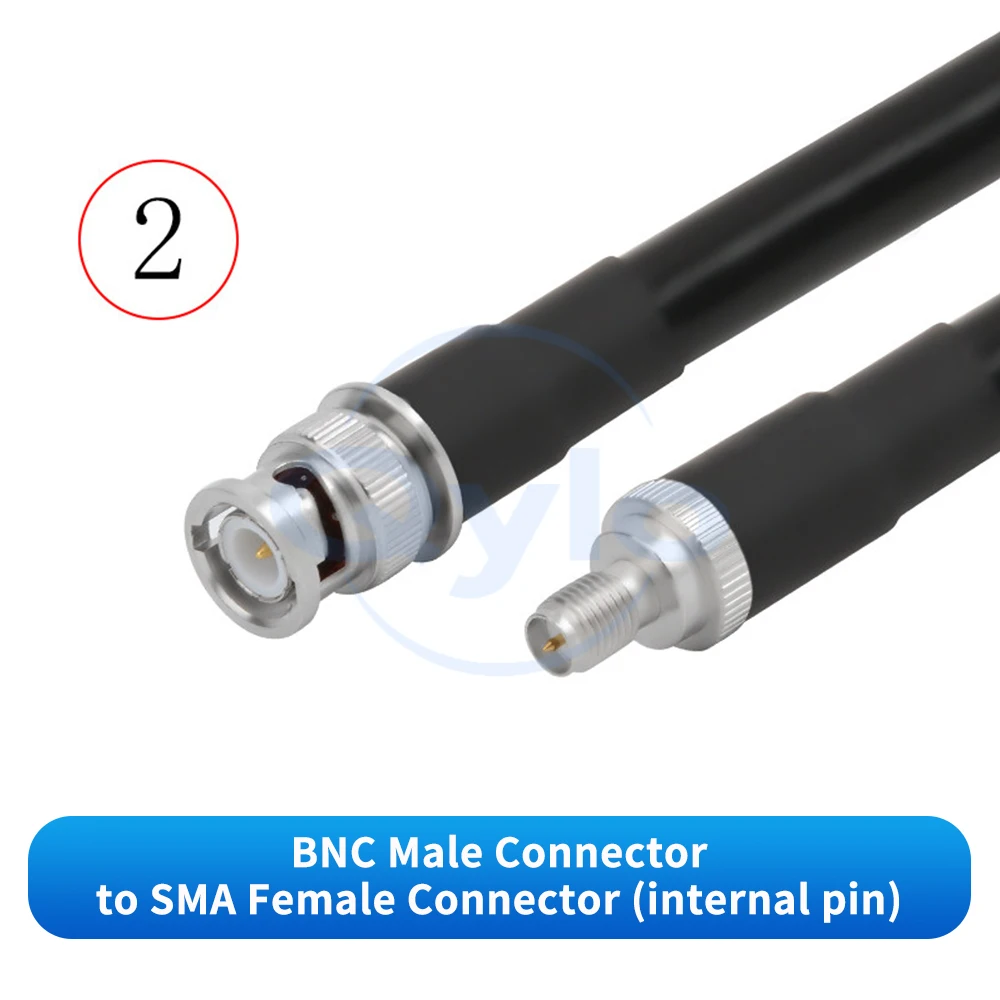 BNC-auf-SMA-Stecker/Buchse, RG213, massives Kupfer, mehrsträngiges, flexibles Adapterkabel, BNC-auf-SMA-Hochfrequenzkabel (1 Stück) – Detail 4