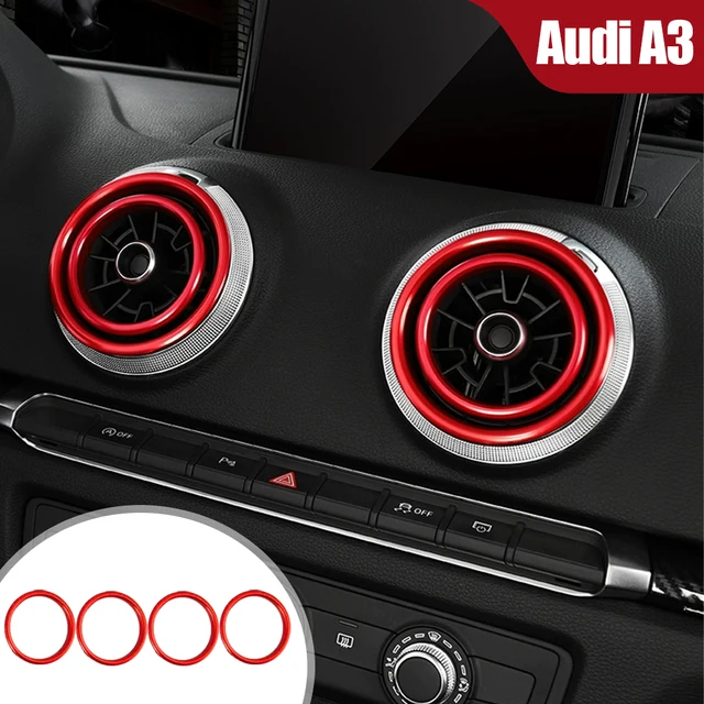 Copriforni Aria Condizionata Auto In Acciaio Inox - Set 4 Pezzi Per Audi A3/S3 2013-2016 E Q2 2017 | Decorazione Interni - Foto 3