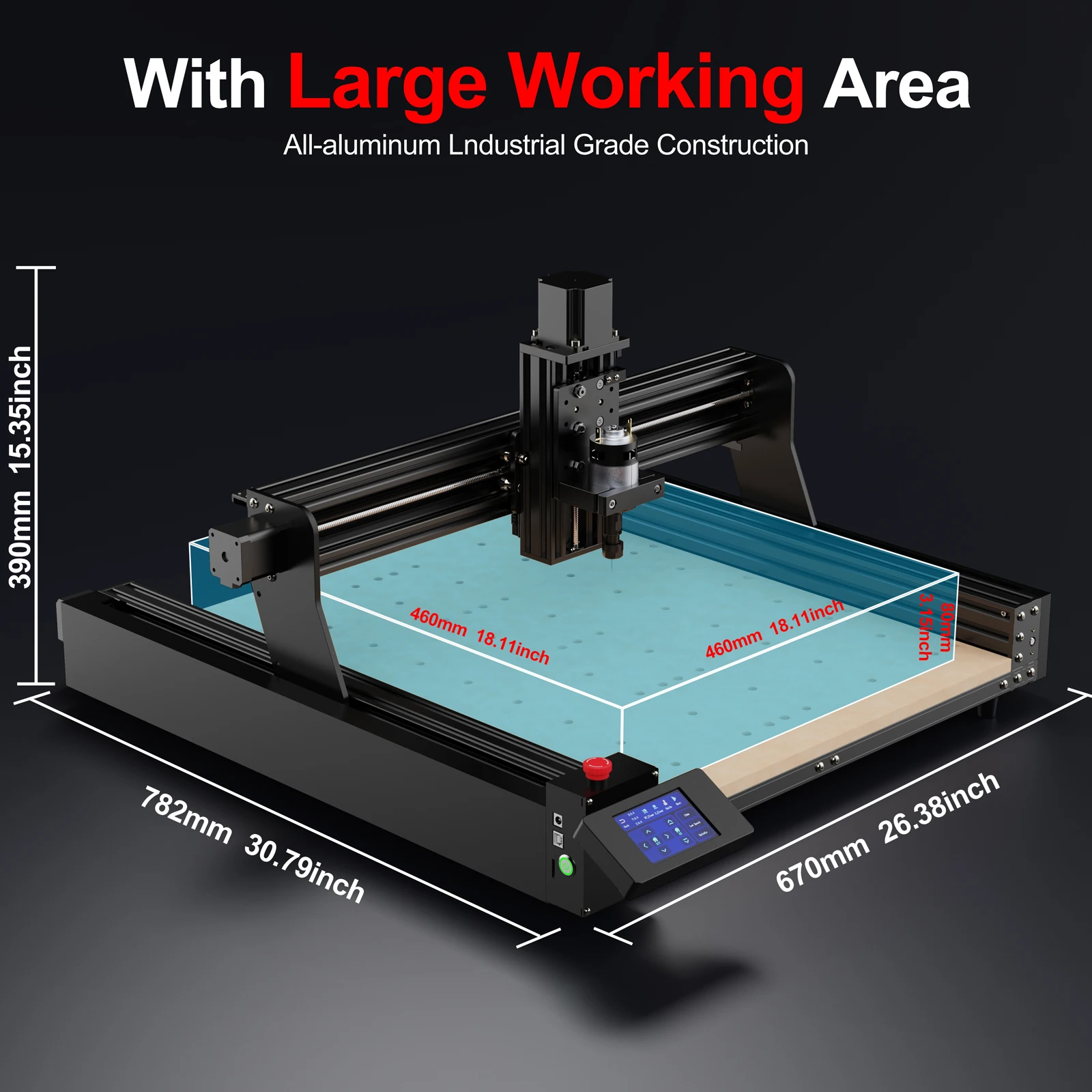 TwoTrees TTC450 All Aluminum Frame CNC Milling Machine Laser Engraver Cnc Router For MDF PVC Epoxy Wood Metal Carving Cutting