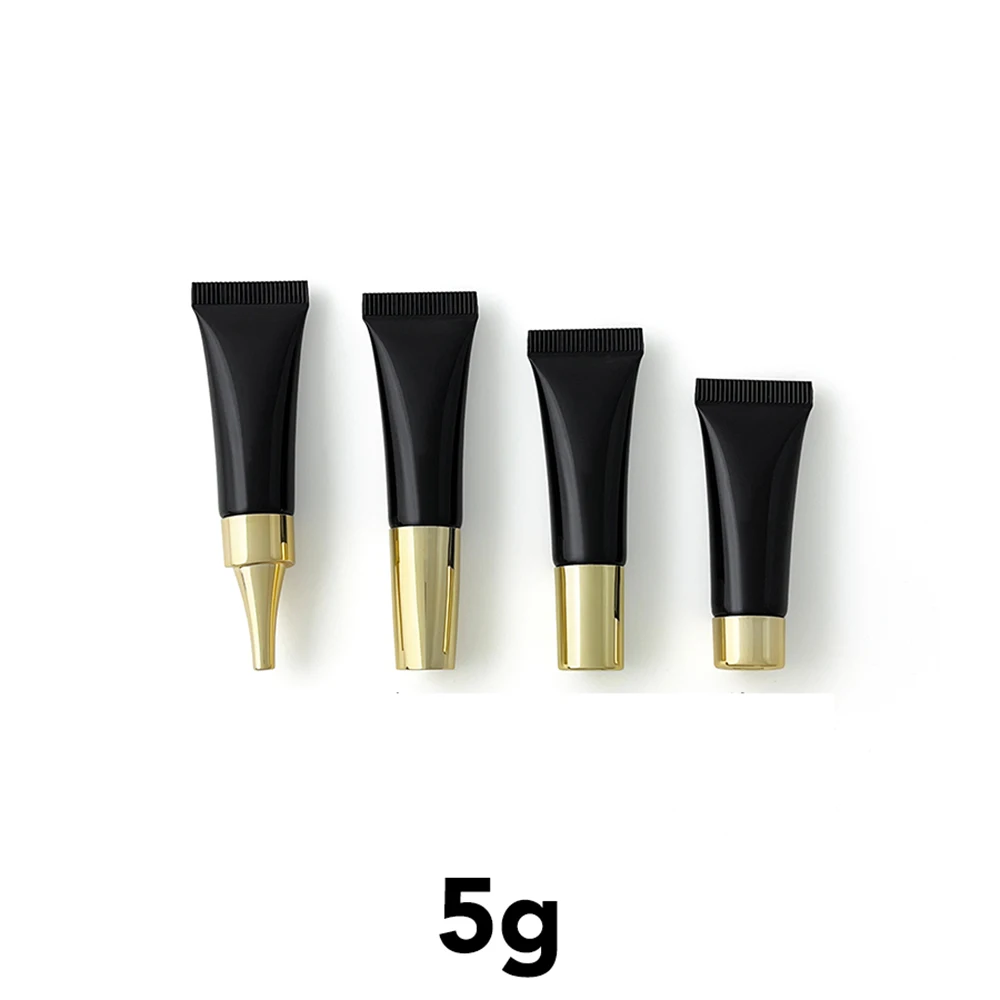 

5g Black Plastic Refillable Squeeze Bottle 5ml Empty Cosmetics Soft Tube Eye Cream Lotion Essence Travel Package Container