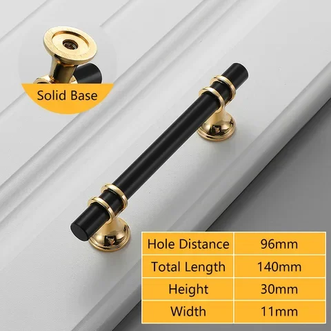 

Fashion Zinc Alloy Black Gold Door Handles Pulls Furniture Handle Kitchen Cabinet Handles Solid Drawer Knobs Door Hardware