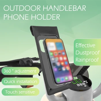 Supporto Impermeabile per Telefono da Manubrio, Porta Navigatore per Bicicletta e Moto, Sensibile al Tocco, Rotazione Libera