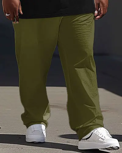 Biggmans L-9Xl Plus Size Men's Clothing Summer Leisure One Bar Solid Color Loose Pants