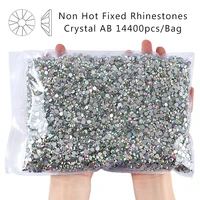 Wholesale 14400PCS/Bag Crystal AB Glitter Non Hotfix Rhinestones Nails Charms Diamond Accessories for Nail Art Decoration 1