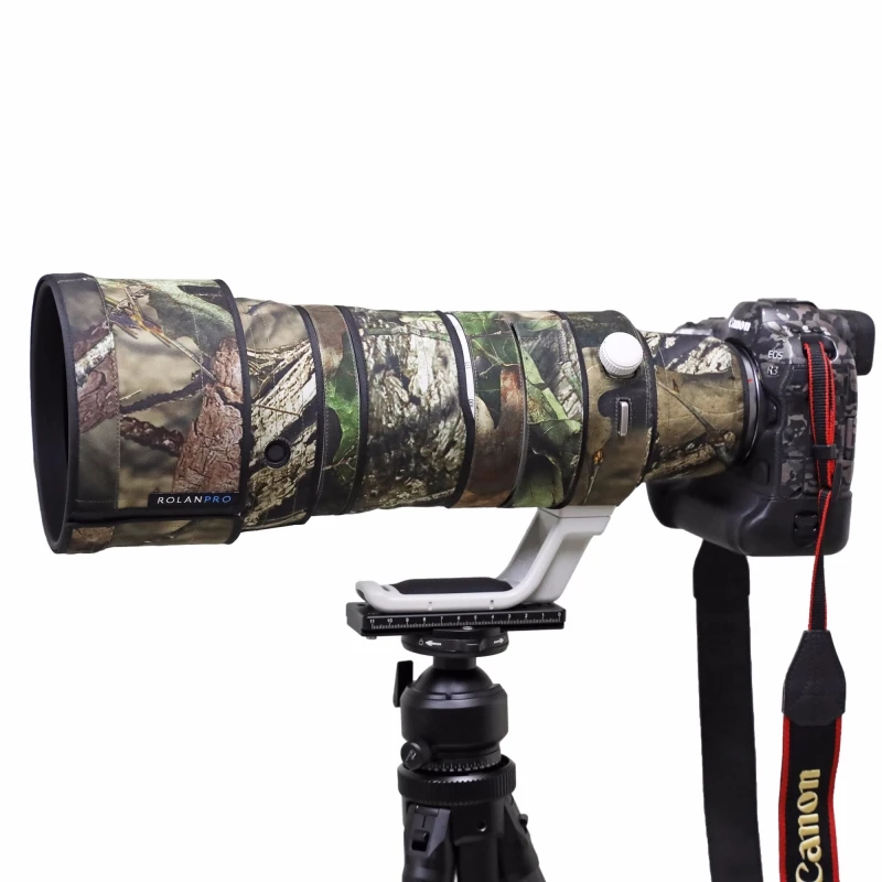 Rolanpro-cabolsa de Lente de Câmera Impermeável para Canon Camuflagem Capa de Chuva Manga Estojo Protetor Rf100300 mm F2.8l is Usm Rf100-300 - Image 3