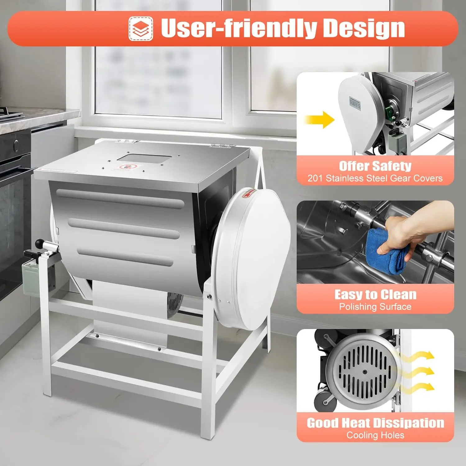 110V1.5KW Electric Dough Stand Mixer Heavy Duty Commercial Food Equipment Mix 110V 60HZ with inverted electric switch Suitable f 3