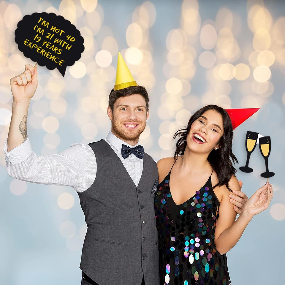 Set 58 Pezzi Accessori Photo Booth - Props Per Feste, Compleanni