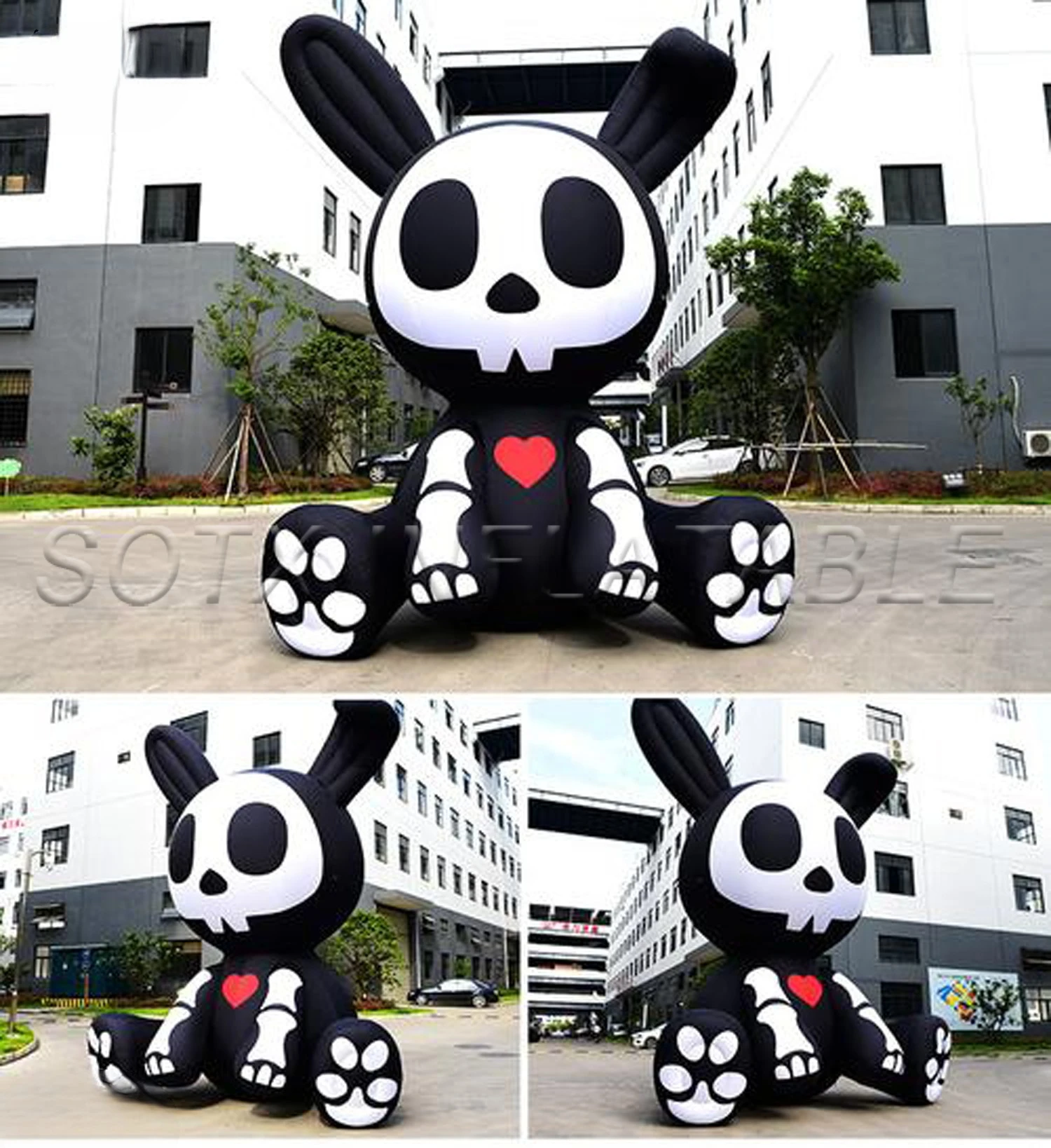 

Cute Animal Cartoon Easter Crazy Party Giant Inflatable Skeleton Rabbit For Halloween Decoration Exhibition Advertising Blow Up