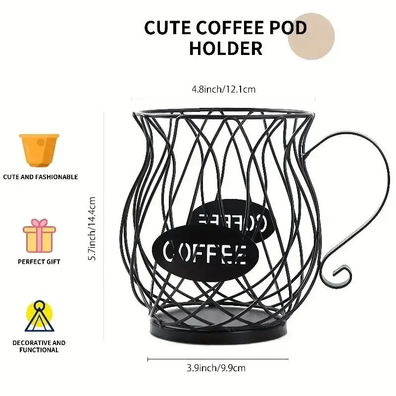 Coffee pod holder 1pc large capacity cup coffee pod organizer creamer container storage cup mug shape