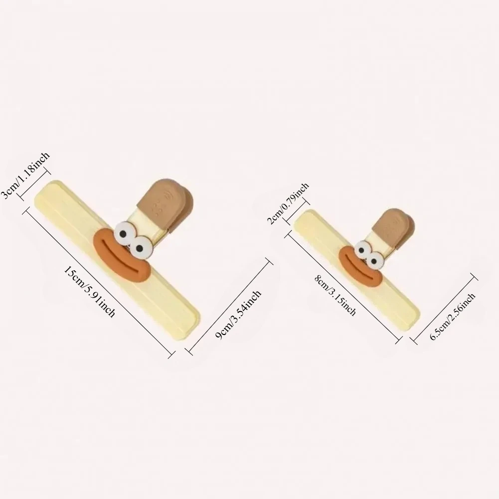 4PCS 【2 Clips+2 Patches】Creative Sealing Clip Can Be DIY with Patch Food Snack Clip Kitchen Tool Food Sealing Clip Storage