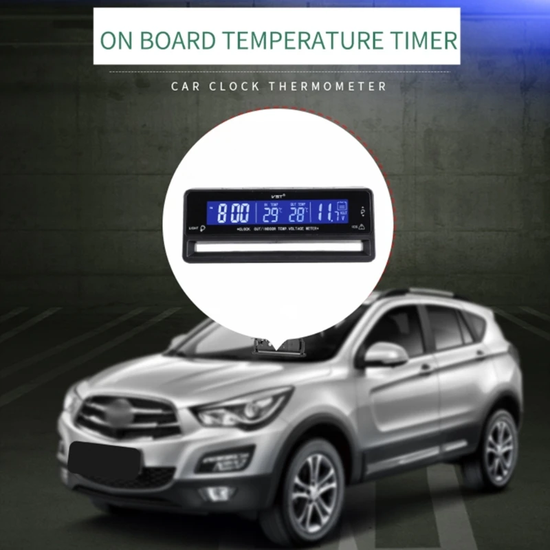 Indoor Outdoor Car Voltmeter Thermometer Multifunction Men Car Outdoor Traveling