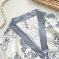 Lisacmvpnel Ice Silk Print Fashion Women Pajama Set Long Sleeve Suit Pajamas - Image 3