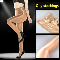 70D Nightclub Singer DJ Stage SHAPING Socks Sexy Women's Stockings Performance Oily Pantyhose Reflective Socks Oily Flash Socks