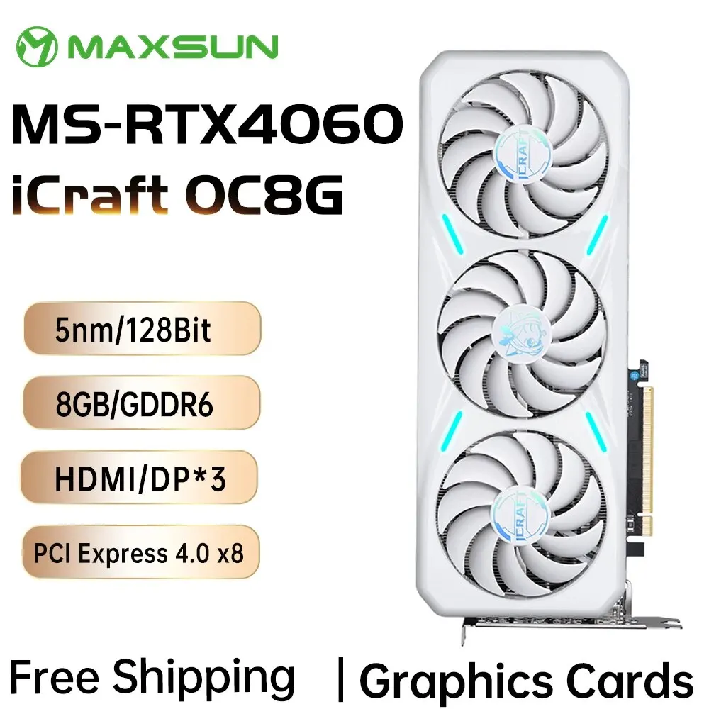 MAXSUNGraphicsCardsRTX4060ICraftLimitedOC8GGDDR6GPU128bit