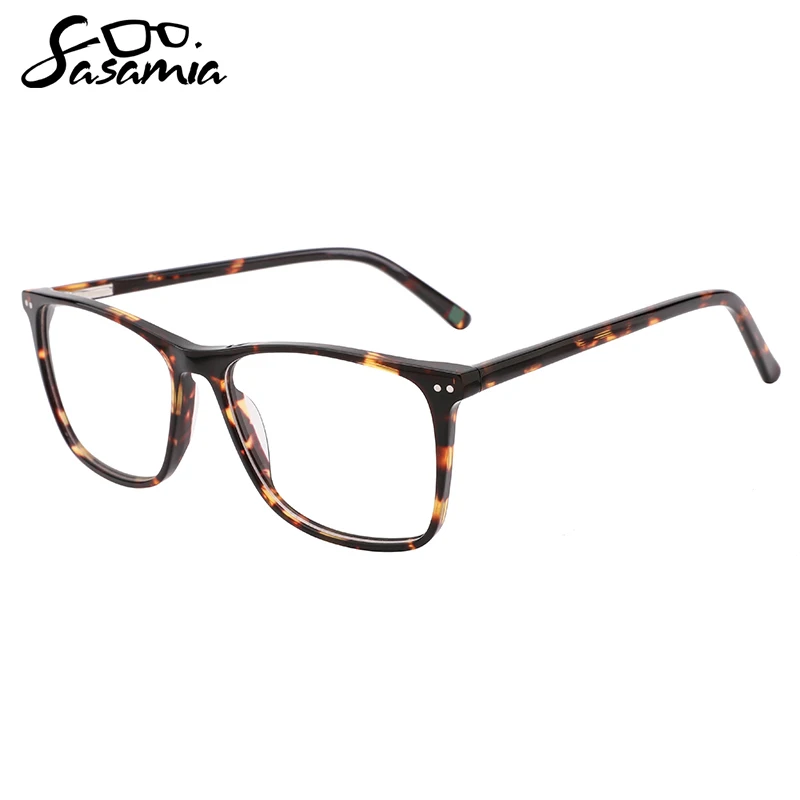 

SASAMIA Unisex Eyewear Acetate Rectangle Glasses Frame Optical Glasses Classical Color Design Glasses in 3 Colors