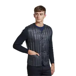 Men's Autumn Winter High-quality Warm Down Coat Male Long Sleeves Patchwork Coats Fashion Mens Slim Single Breasted Jacket