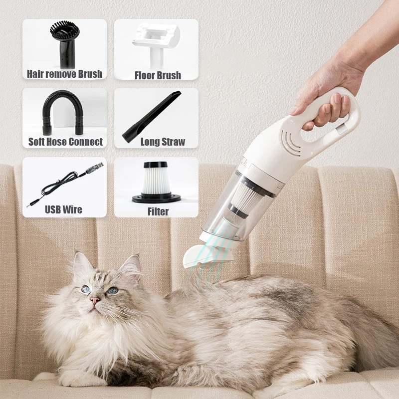 Electric Pet Hair Absorber Cordless Rechargeable Car Vacuum Cleaner Dog Hair Dryer Home Wireless12000 Pa Suction Vacuum Cleaner