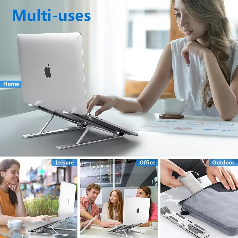 Adjustable Foldable Portable Laptop and Phone Stand with Cooling Feature