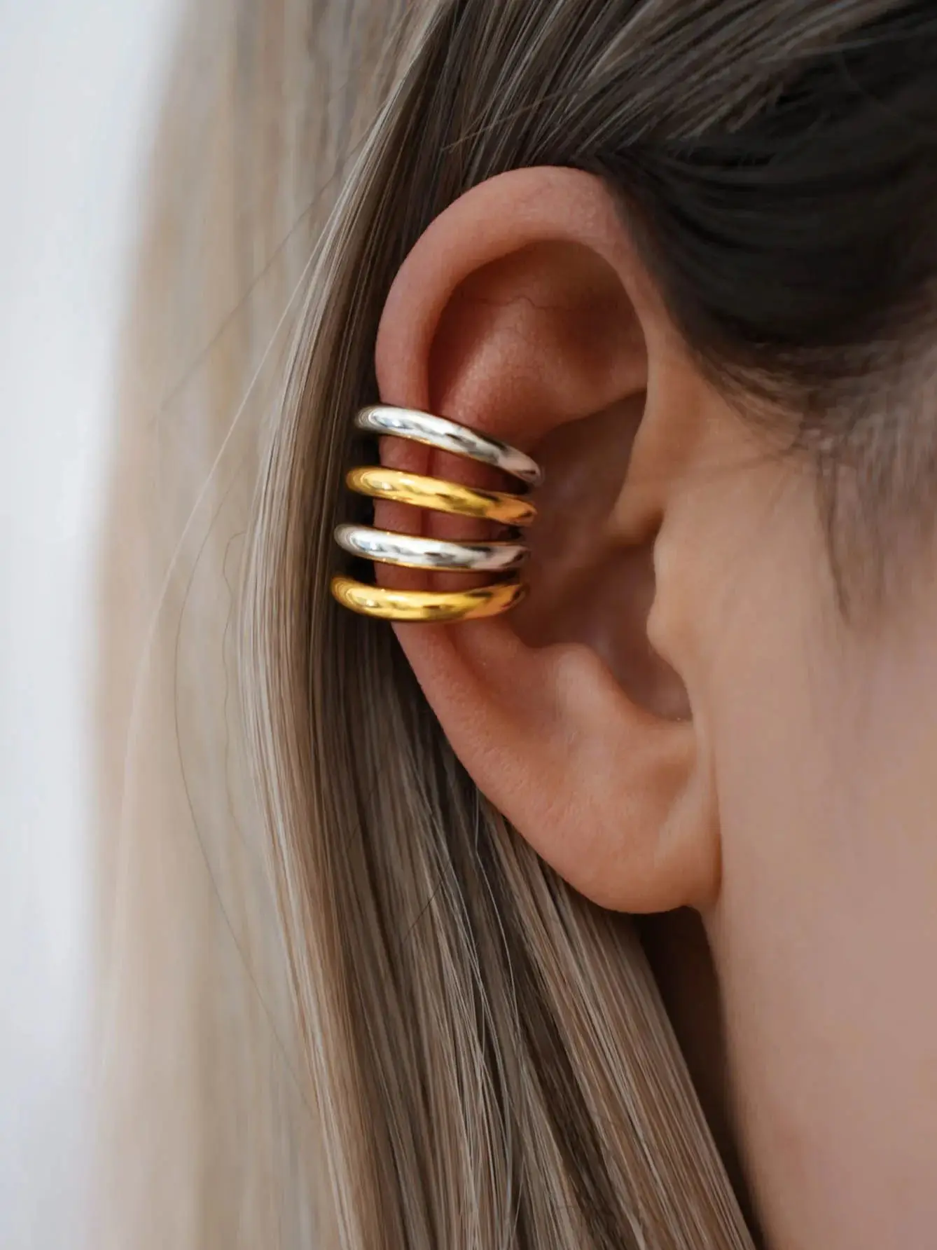 Edelstahl-Ohrclip, 18 Karat vergoldet, für Damen, wasserdicht, hochwertiger Damenschmuck für den täglichen Gebrauch, Urlaub am Meer usw – Detail 2