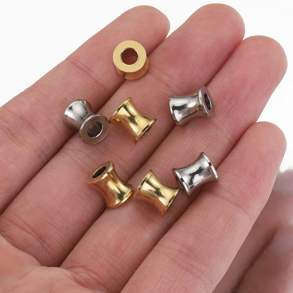 20 stücke 10 stücke 8,5 x8mm Edelstahl Lose Spacer Perlen Barrel Trommel Charms Anhänger für Halskette Armband Schmuck Machen DIY – Detail 2