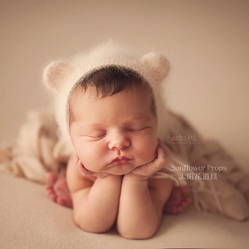 Wool Hat Newborn Photography Props Knitted Baby Girl Boy Hats Atrezzo