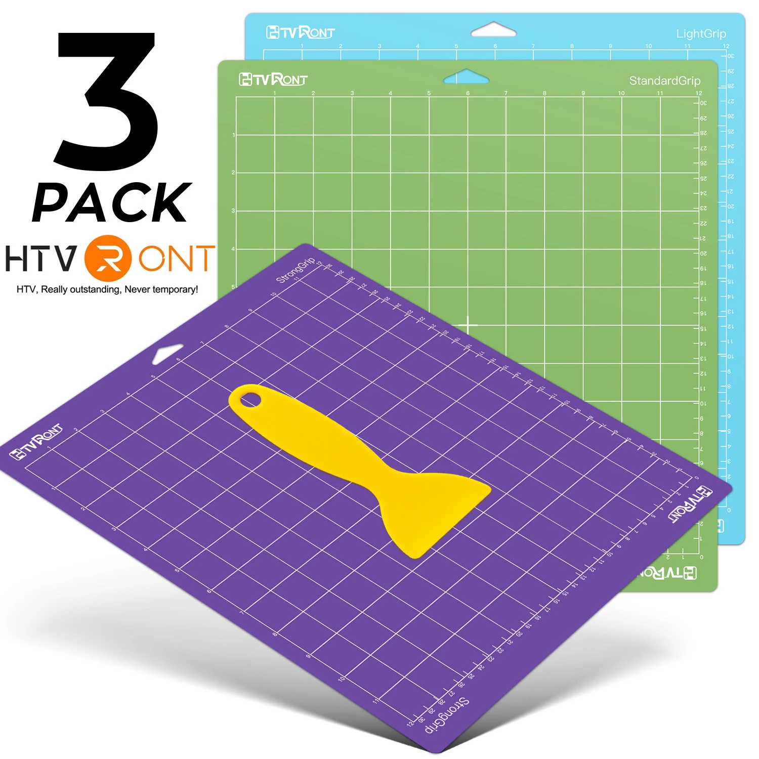 Htvront 3pcs 30cmx30cm Mixed Color Pvc Adhesive Cutting Mat Engraving