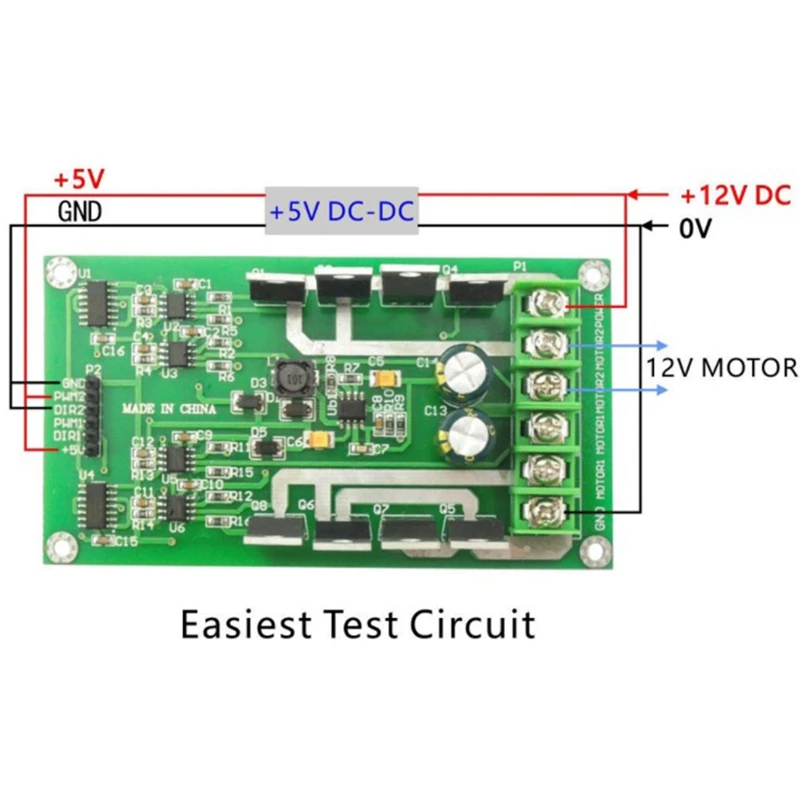 듀얼 DC 모터 드라이버 보드, H 브리지 PWM DC 모터 드라이브 모듈, MOSFET IRF3205, 12V, 24V, 10A, 피크 30A, 브레이크 기능 포함