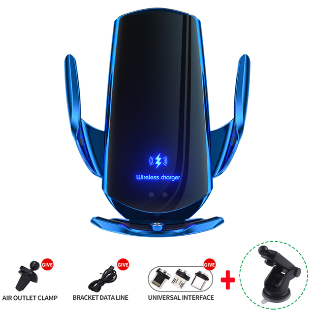 30W Qi Car Wireless Charger for iPhone 13 12 11 XS XR X Samsung Xiaomi Magnetic USB Infrared Sensor Phone Holder Mount