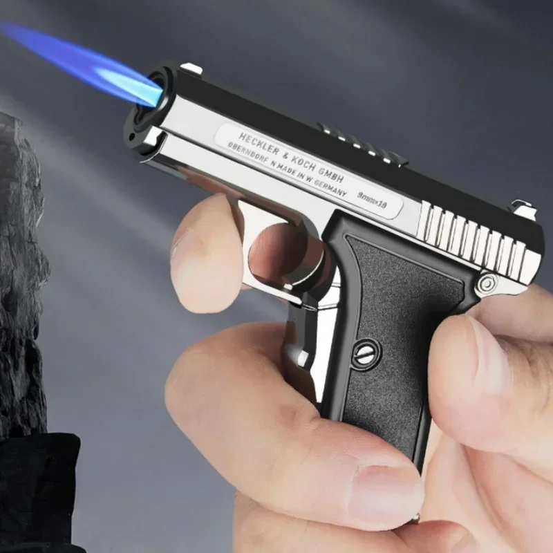 Mini Pistal Style Torch Lighter with Keychain Windproof Jet Flame Cool Lighter Refillable Butane Gas Gun Lighter Isqueiro butane gas lighter cigarette lighter