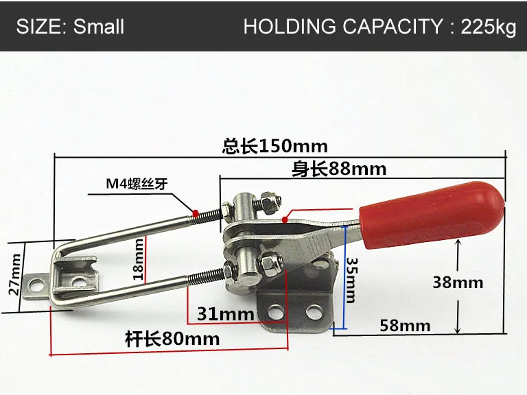 clipe de trava tipo dispositivo horizontal prensa grampos prensa para trabalhar 03